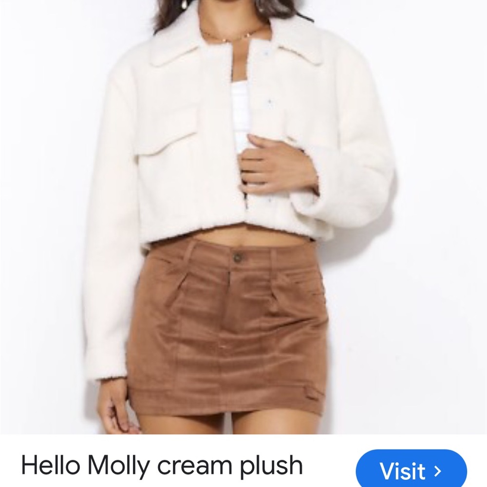 Hello Molly White Teddy Jacket